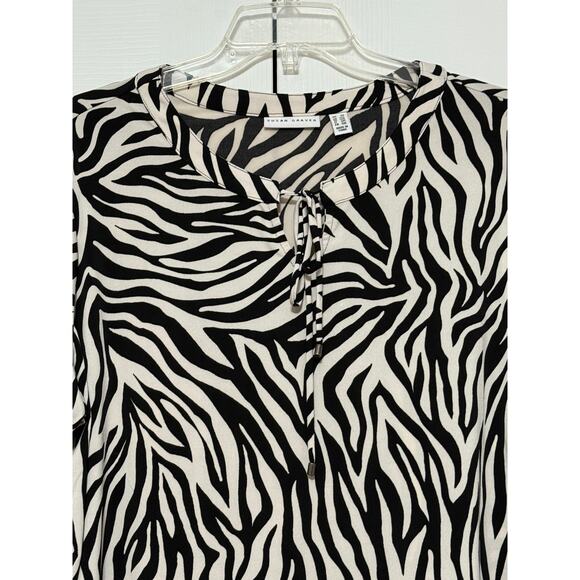 Susan Graver Liquid Knit Zebra Print Top, Size 2XL - Picture 3 of 6